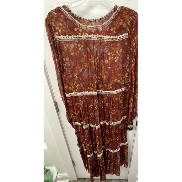 Free People NWOT Call On Me Embroidered Maxi Top Tunic dress Small S New - Picture 2 of 3